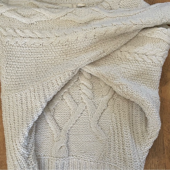 Anthropology sleeping on snow cream plush wool blend cable knit sweater sz small - Picture 8 of 12